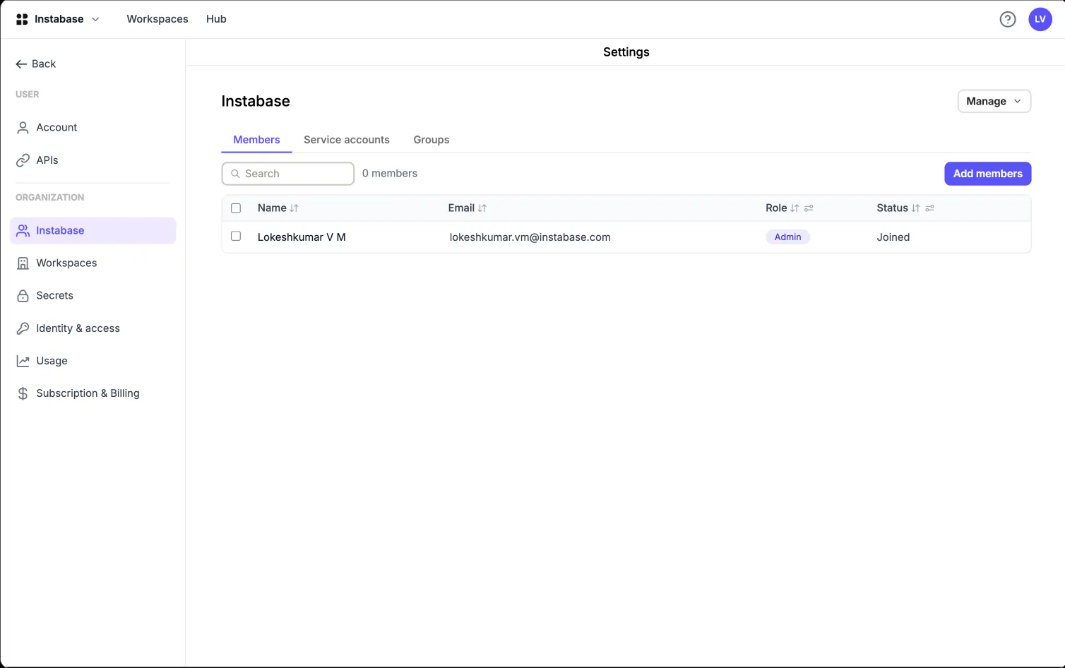 RBAC: adding the first user