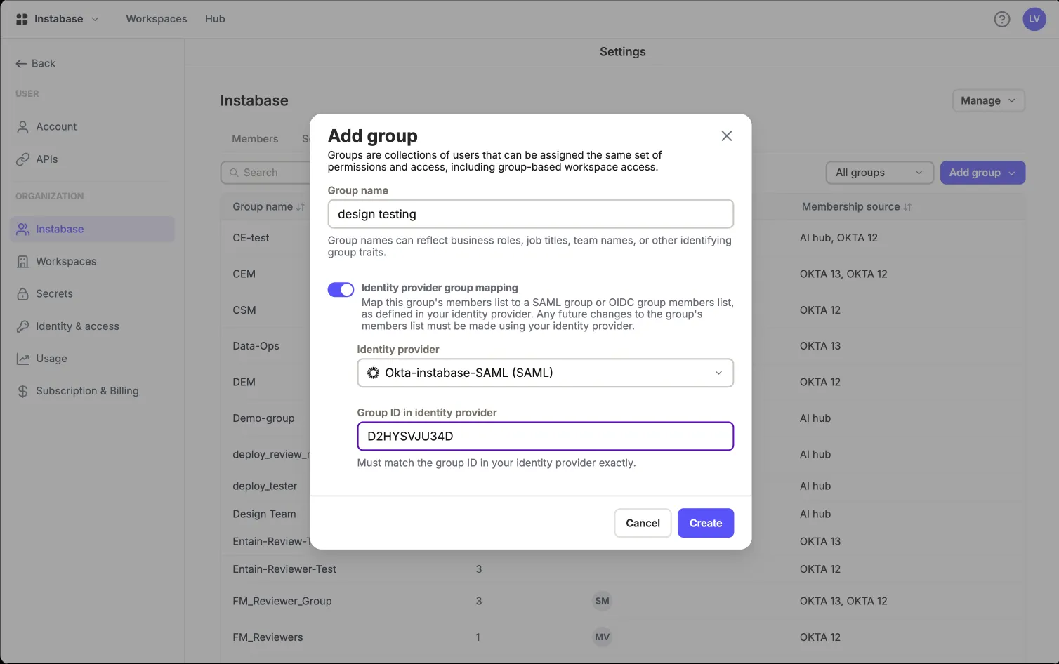 RBAC: adding a group