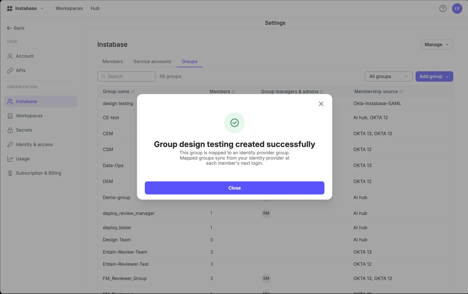 RBAC: group added