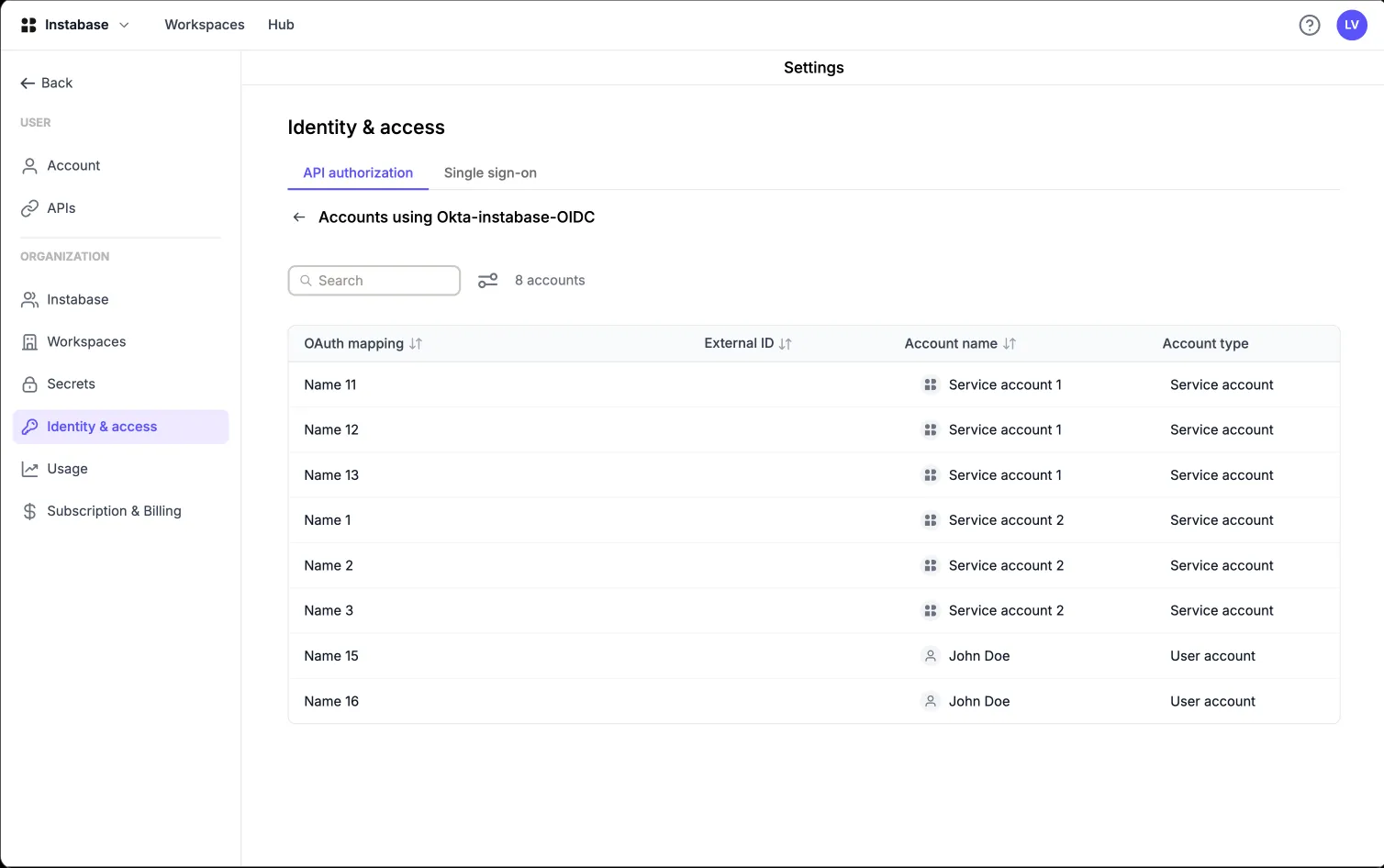 Stage 2: member token scope table