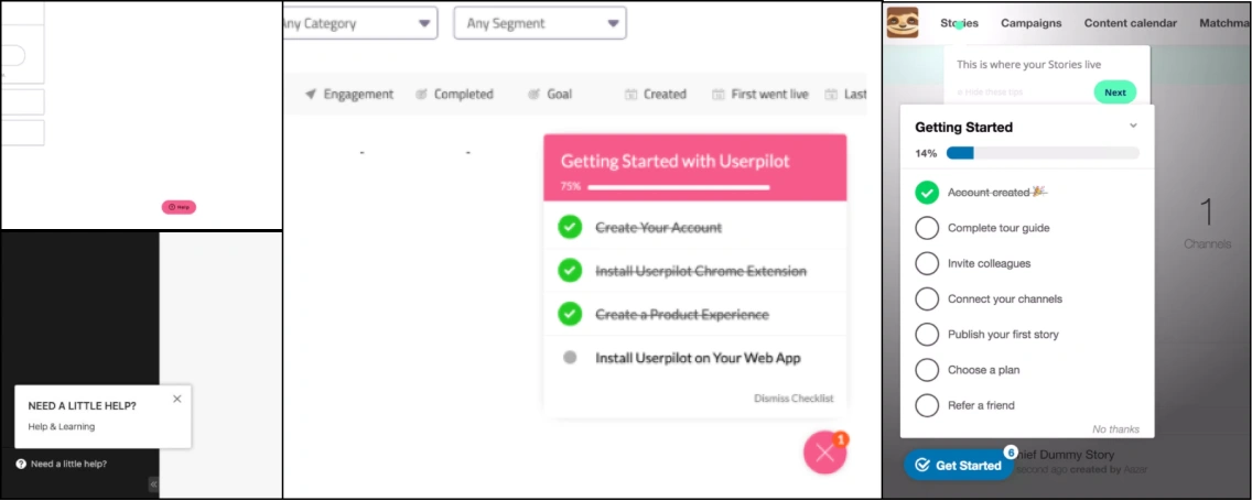 Help initiation patterns from competitor analysis