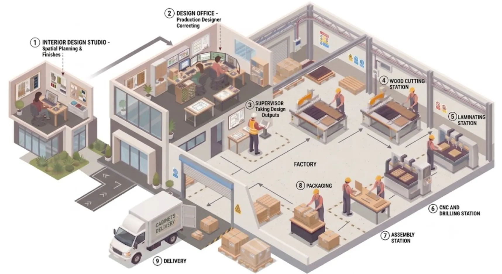 Manufacturing execution system workflow illustration