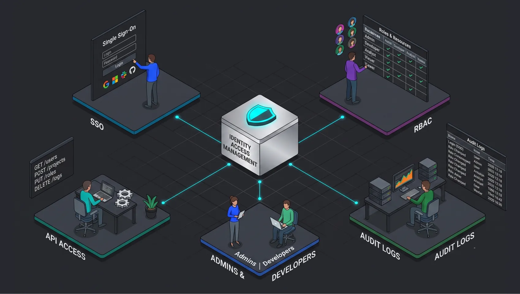 Single sign-on and identity access illustration