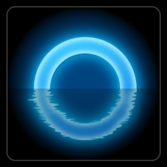 Selected glowing blue ring logo