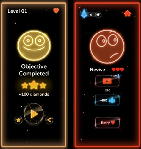 Objective Completed + Revive screens